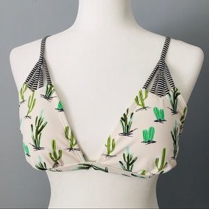 XHILARATION Swim Bikini Top Cactus Print XL